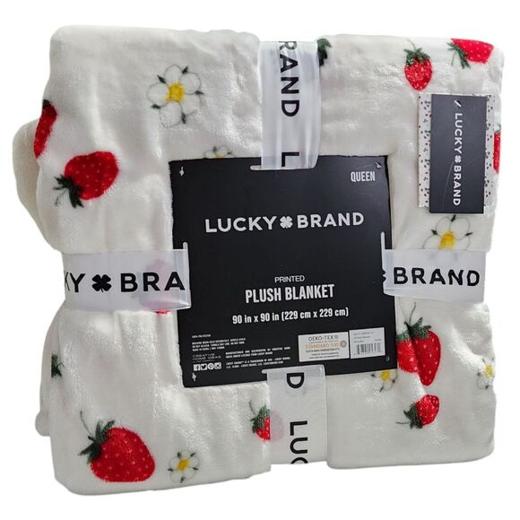 Lucky Brand Queen Size Spring Floral Garden Cozy Plush Blanket 90x90in Multi‎ - Picture 9 of 10